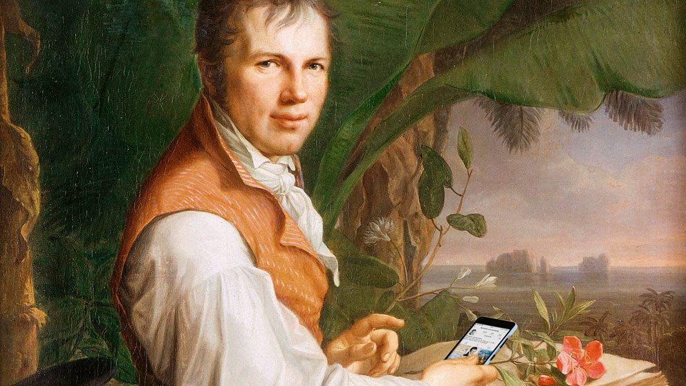 Early adopter: Alexander von Humboldt on the Orinoco River in Venezuela. Portrait by Friedrich Georg Weitsch, 1806
