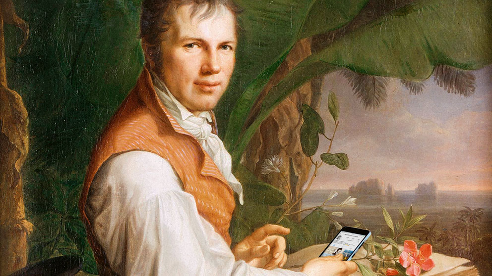 Early adopter: Alexander von Humboldt am Fluss Orinoco in Venezuela, porträtiert 1806 von Friedrich Georg Weitsch