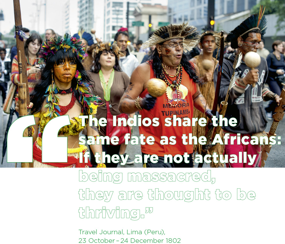 São Paulo, Brazil: Indigenous people protest against threats to ancestral land rights in 2015.