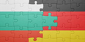puzzle with the national flag of bulgaria and germany