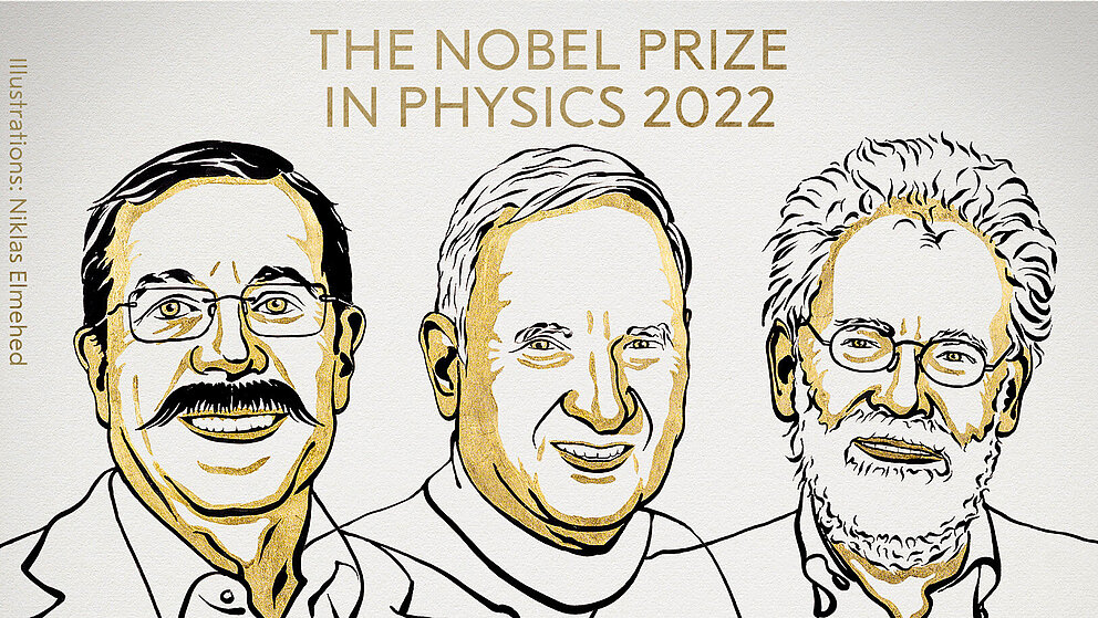 Nobelpreis 2022 für drei Quantenphysiker:  A. Aspect, J. F. Clauser, A. Zelinger