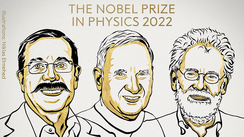 Nobelpreis 2022 für drei Quantenphysiker:  A. Aspect, J. F. Clauser, A. Zelinger