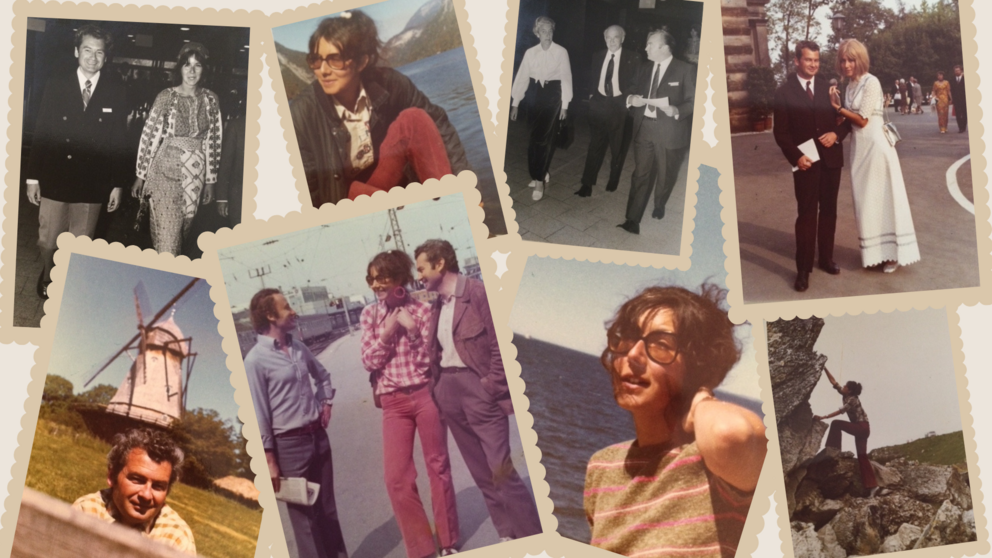 Fotocollage mit acht Fotos aus der Kennenlernphase von  Maria-Luisa Flonta und Mircea Flonta 