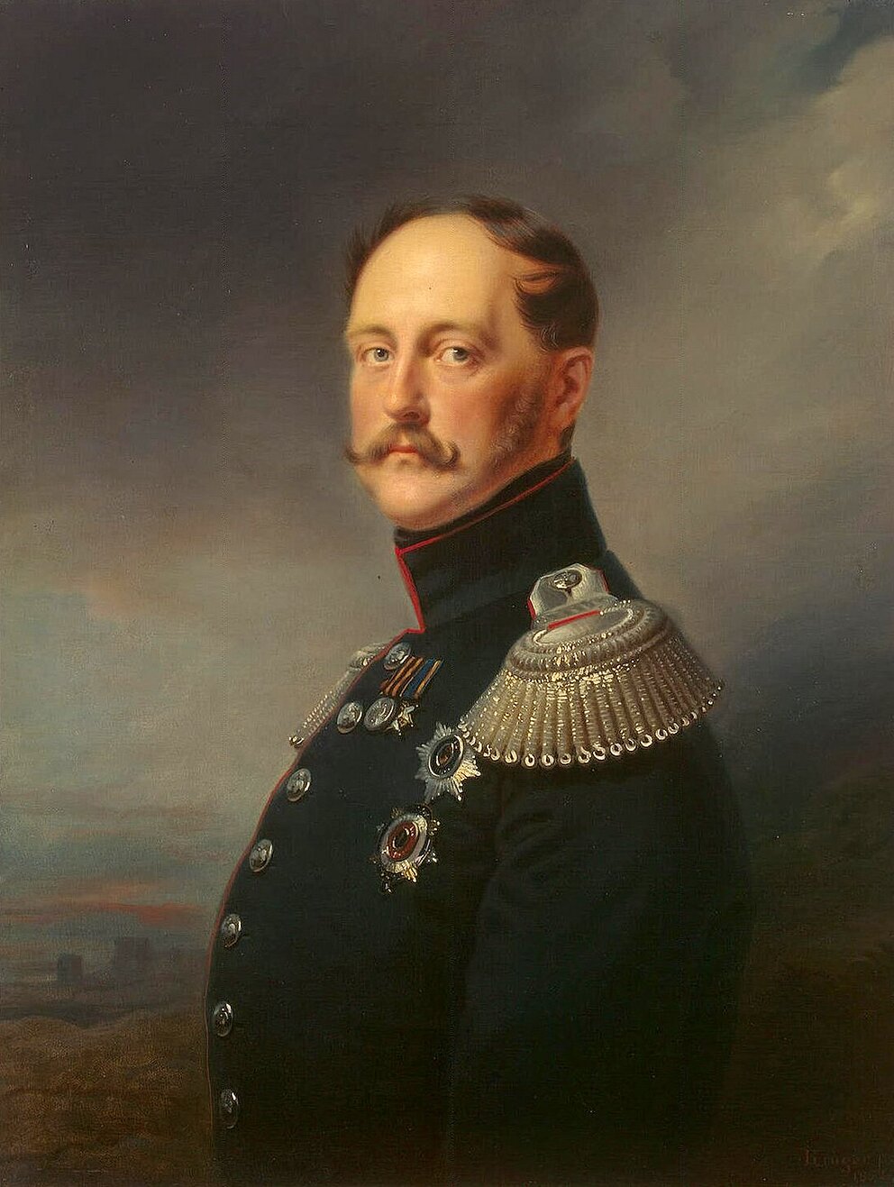 Franz Krüger: Kaiser Nikolaus I. Pawlowitsch, Öl auf Leinwand, 1852 