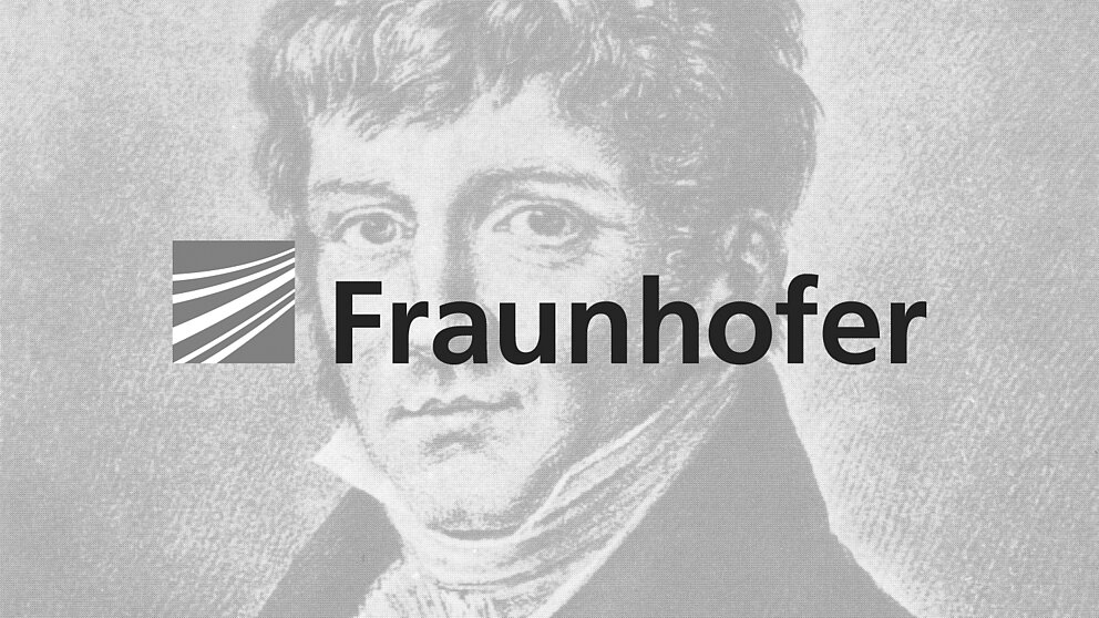 Symbolbild Fraunhofer-Bessel-Forschungspreis mit Porträt von Friedrich Wilhelm Bessel und Fraunhofer-Logo