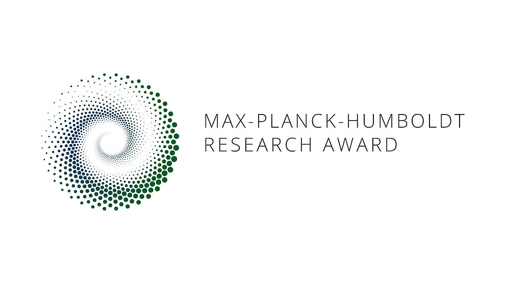 Pattern of green spots with lettering Max Planck Humboldt Research Award