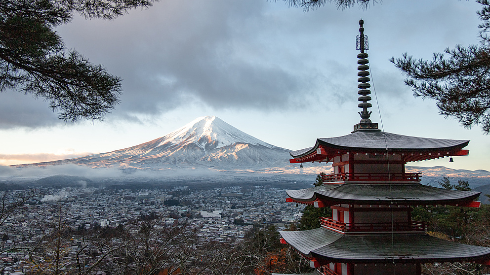 Japanische Landschaft mit Haus, Symbolbild JSPS-Forschungsstipendium