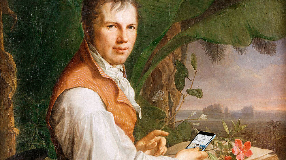Early adopter: Alexander von Humboldt am Fluss Orinoco in Venezuela, porträtiert 1806 von Friedrich Georg Weitsch