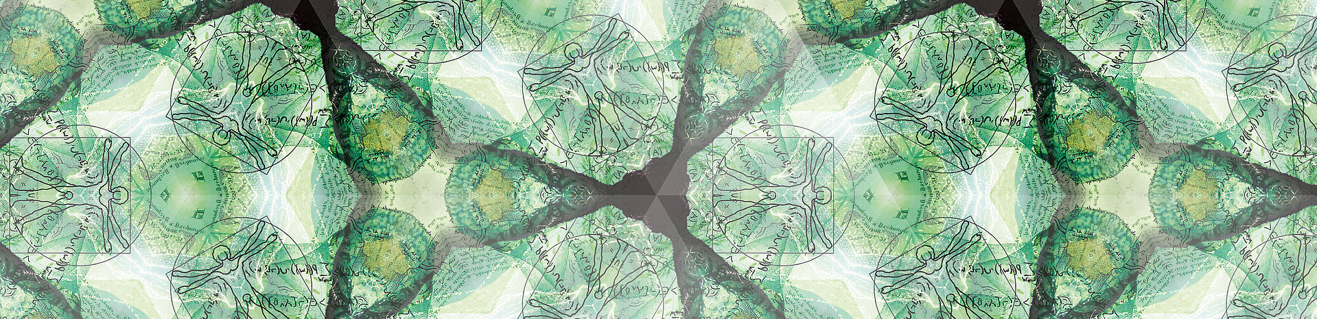 Grünes Muster mit Figuren, Symbolbild Humboldt-Professur