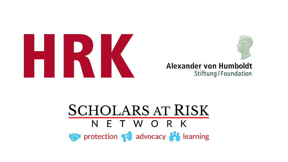 Die Logos der Hochschulrektorenkonferenz, Scholars at Risk und der Alexander von Humboldt-Stiftung