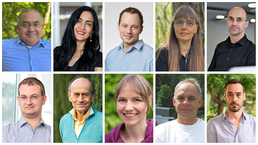 Portraits von Samarjit Chakraborty, Tina Malti, Dirk Englund, Hanna Kokko, Ingmar Weber, André Platzer, Thomas Südhof, Heike Vallery, Thomas Strohmer und Edvardas Narevicius