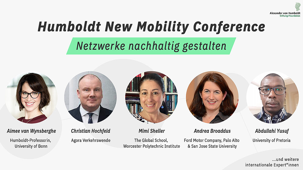 Abgebildet sind einige Speaker*innen der Humboldt New Mobility Conferencebo