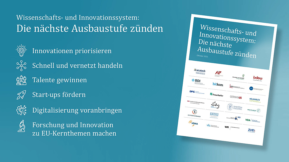 Visual zur Stellungnahme: Zu Sehen sind das Deckblatt des PDFs und eine Auflistung der Schwerpunkte